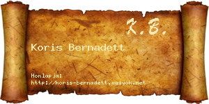 Koris Bernadett névjegykártya